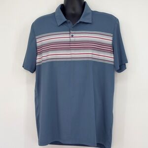 The Normal Brand Shirt Mens Large Blue with Stripes Polo Performance Golf Preppy